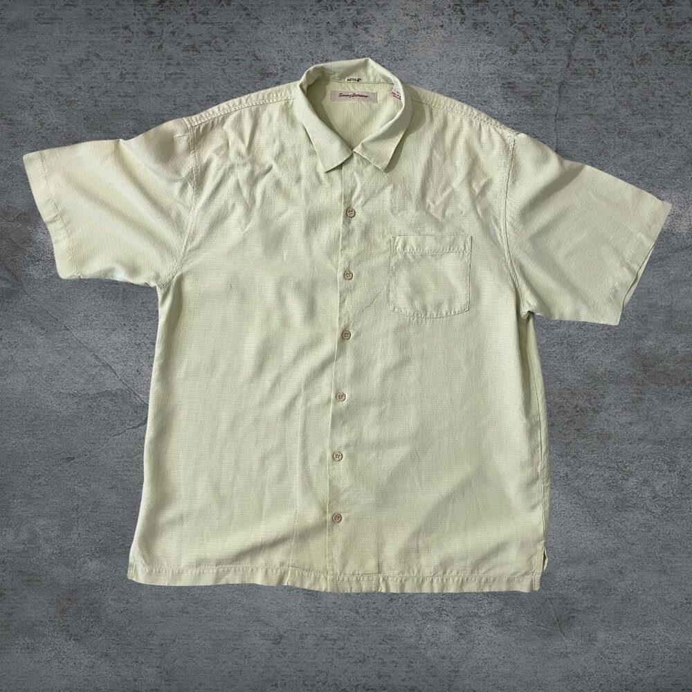 Tommy Bahama Shirt Men's Short Sleeve Casual Beach Camp 100% Silk Size Large